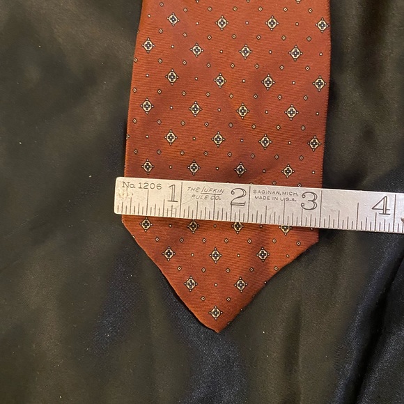 CHRISTIAN DIOR Tie (Burgundy, Dot, Silk) - Picture 4 of 4